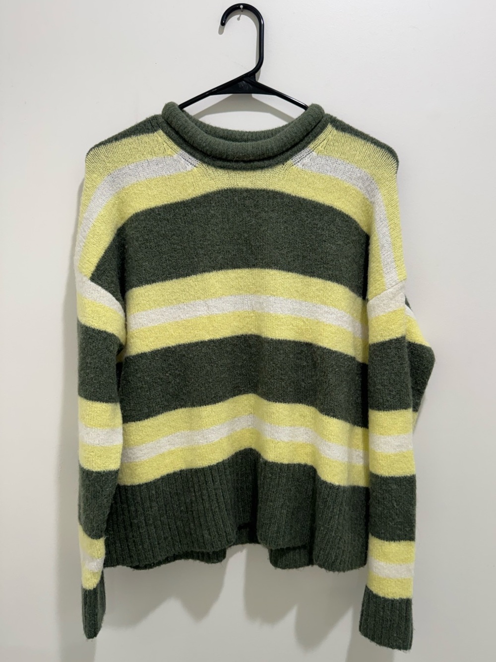 Madewell Evercrest Coziest Yarn Striped Roll Neck Sweater Wool Alpaca Size M - Picture 2 of 7